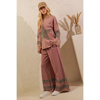 Leopard Star Mineral Wash Pants