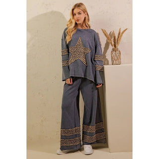 Leopard Star Mineral Wash Pants