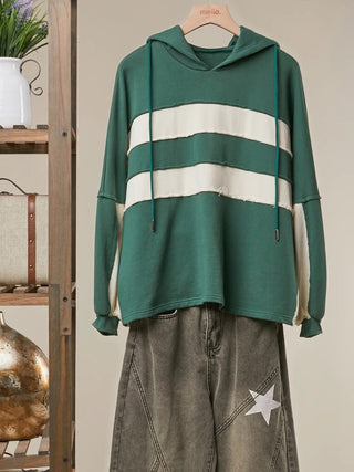 Retro Patchwork Colorblock Hoodie