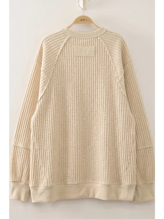 Waffle Patch Detail Pullover