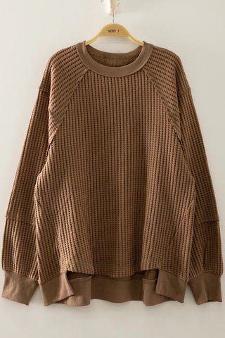 Waffle Patch Detail Pullover