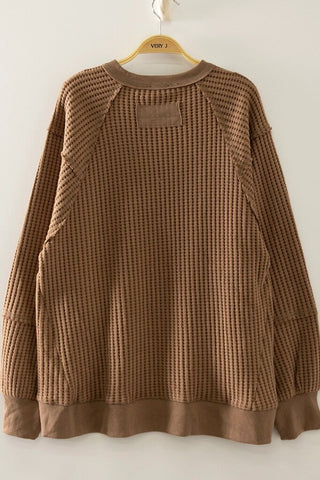 Waffle Patch Detail Pullover