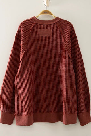 Waffle Patch Detail Pullover