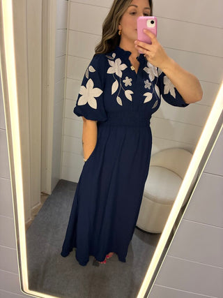 Embroidered Midi Dress