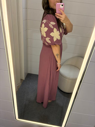 Embroidered Midi Dress