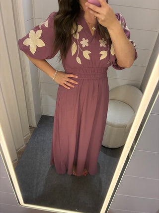 Embroidered Midi Dress