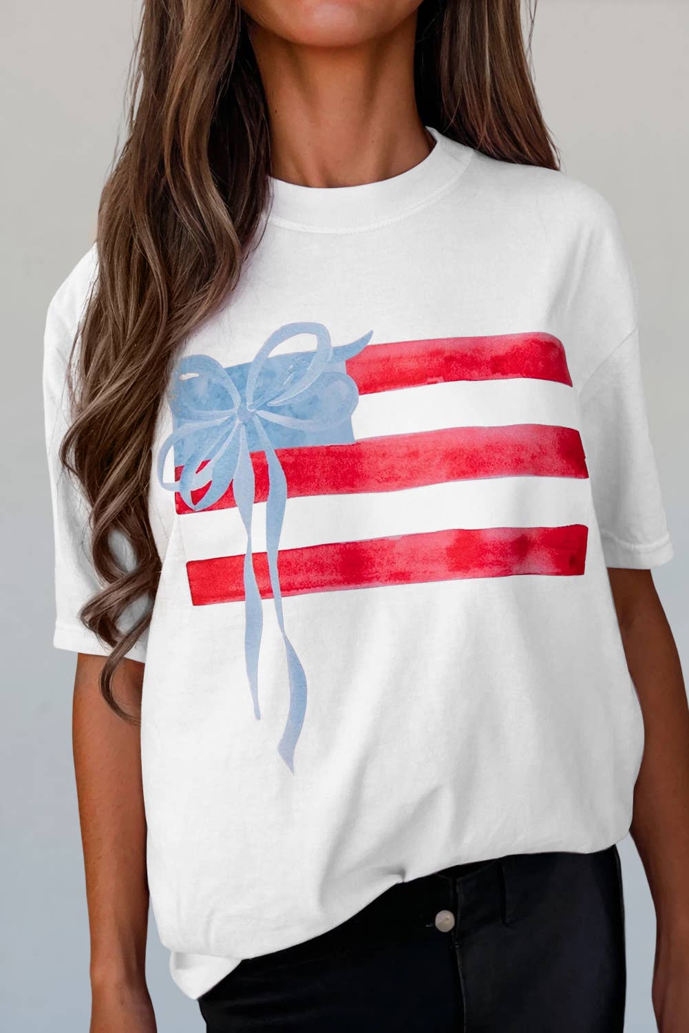 Aapparella - Flag Bow Patch Graphic Short Sleeve Tee | S-XL