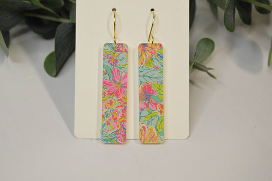 The Adorned Fox - Preppy Earrings, Colorful Bar Earrings, Summer Earrings