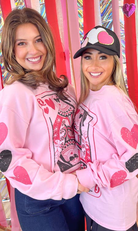 Sugar Stitch - Queen of Hearts Valentine Graphic Long Sleeve T-Shirt