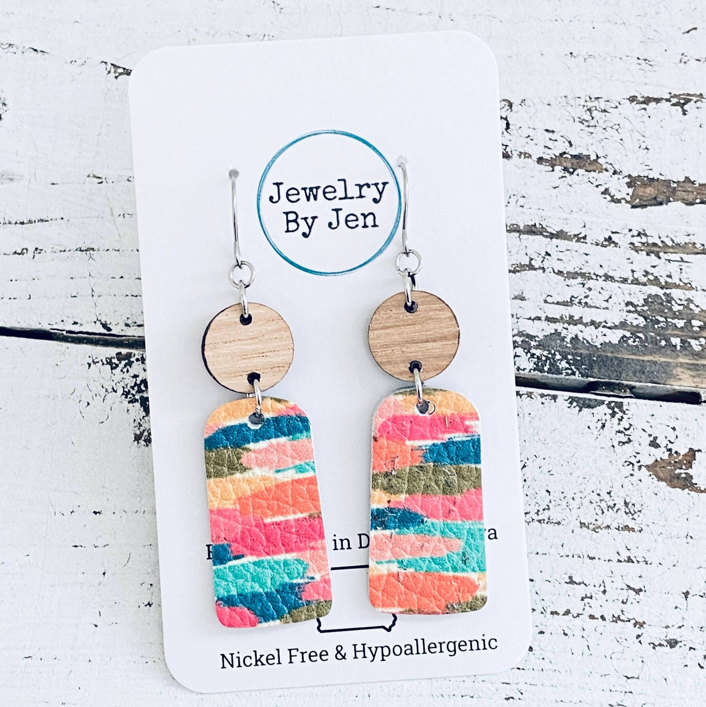 Jewelry By Jen - Small Bar: Colorful Brushstrokes & Wood