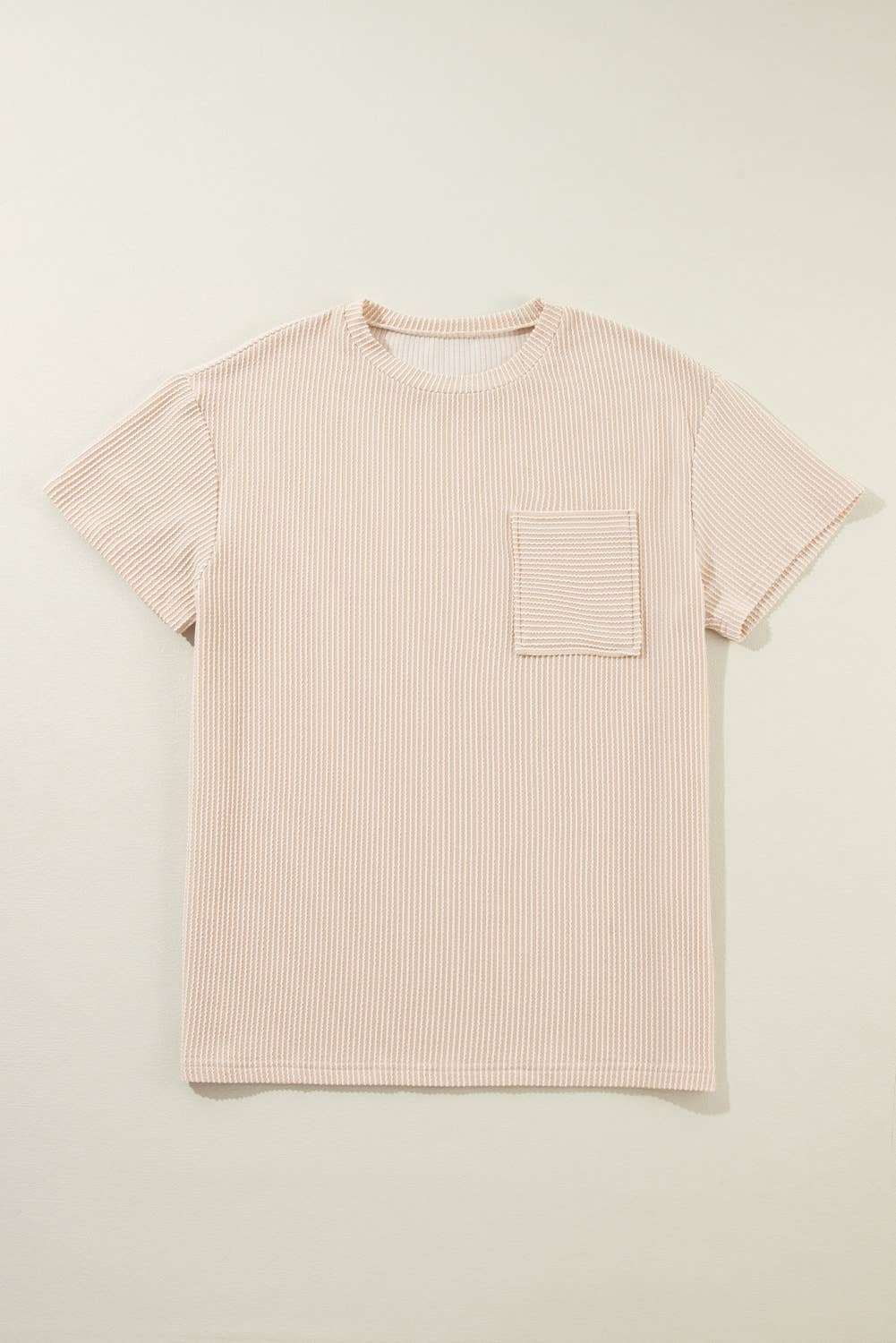 Lovesoft - Turquoise Corded Knit Pocketed Loose Fit T Shirt
