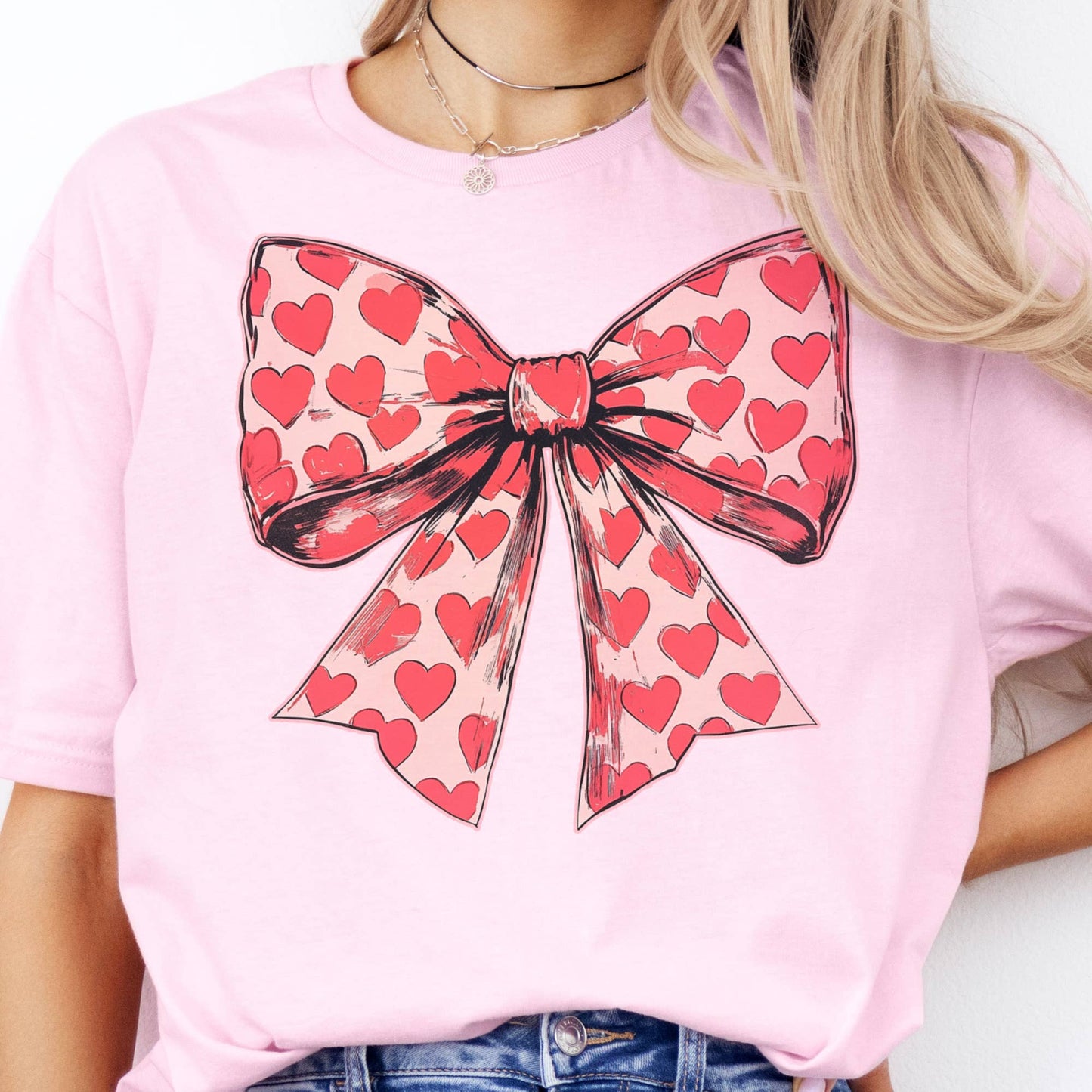 Par.tees by Party On! - Coquette Valentine Heart Tee Red Heart Bow Tshirt