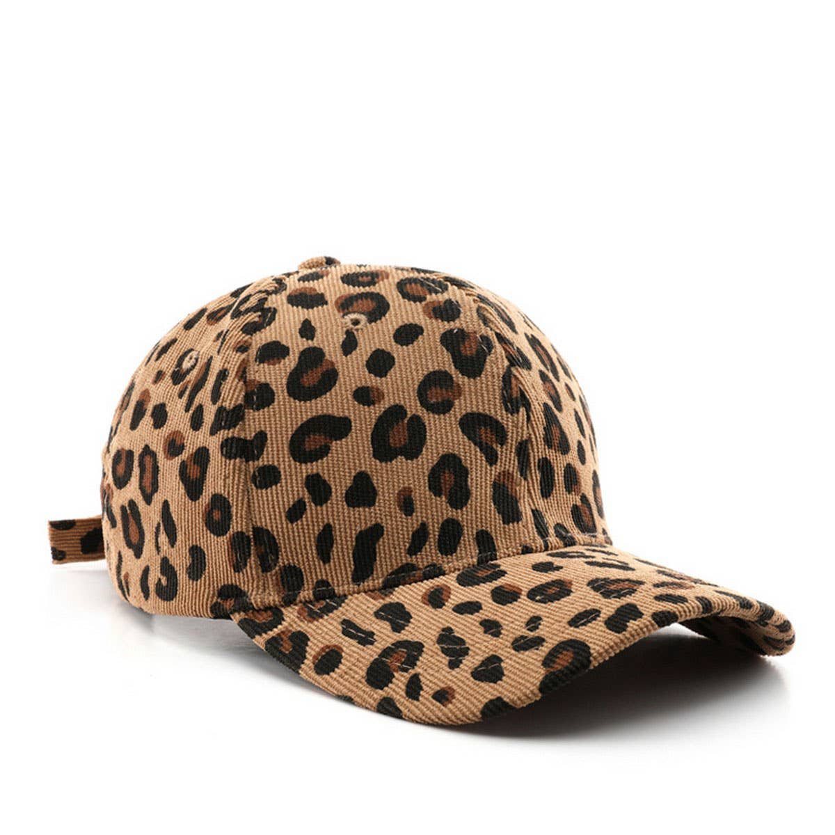 Corduroy leopard print hat