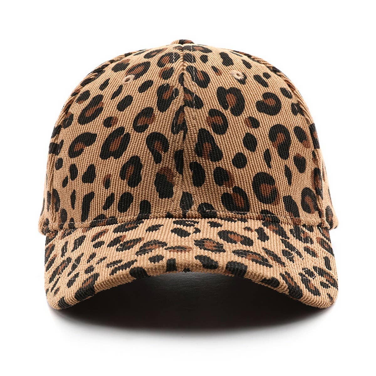 Corduroy leopard print hat