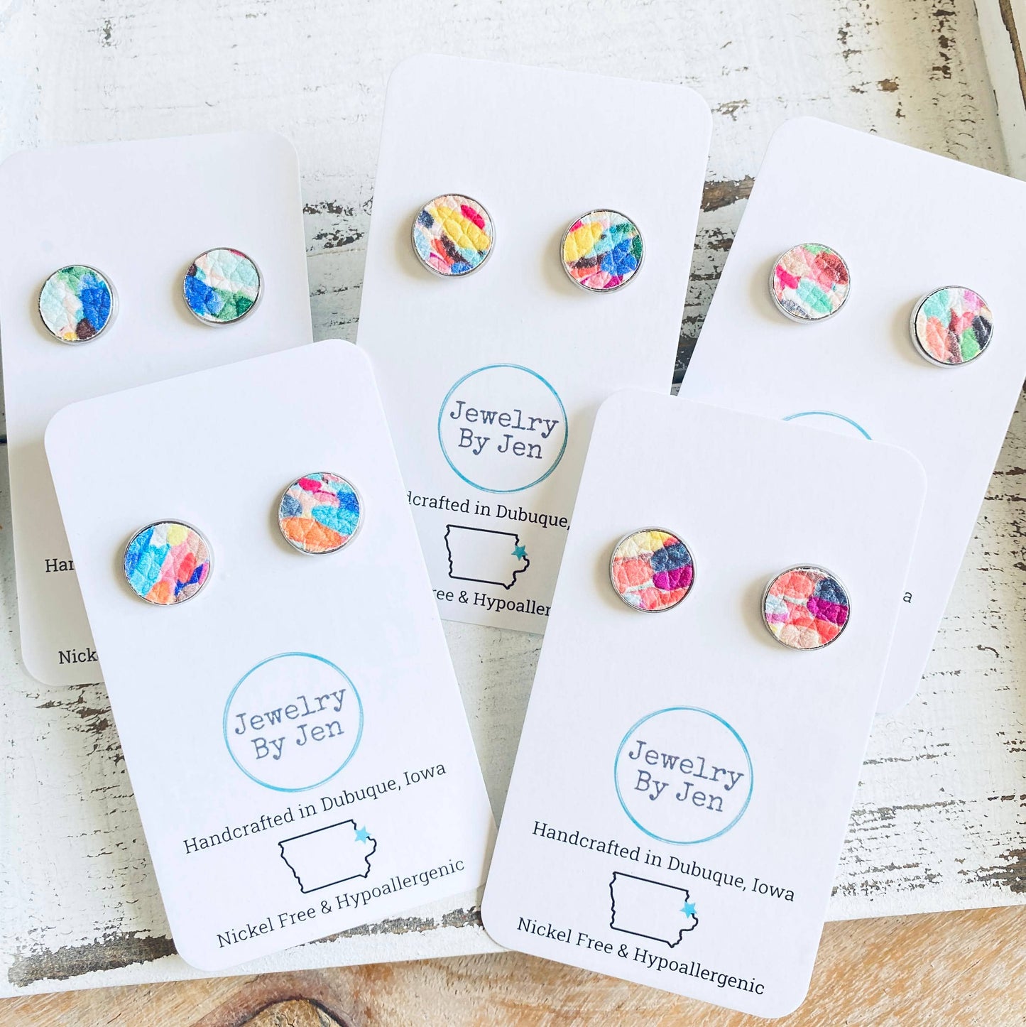 Jewelry By Jen - Stud Earrings: Confetti Splash