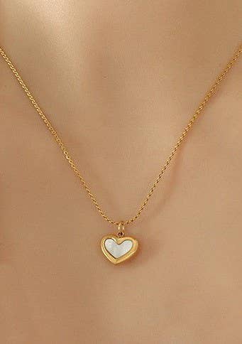JOSSLYN by wall to wall - 18K STAINLESS STEEL TARNISH FREE HEART NECKLACE | 40NK9443