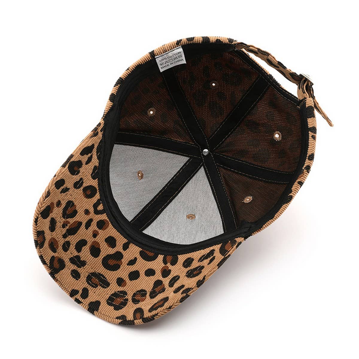 Corduroy leopard print hat