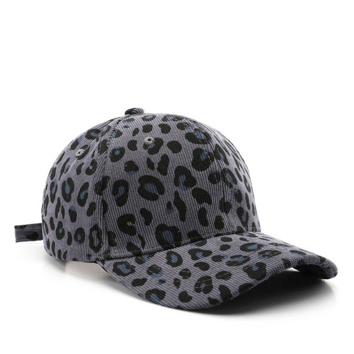 Corduroy leopard print hat