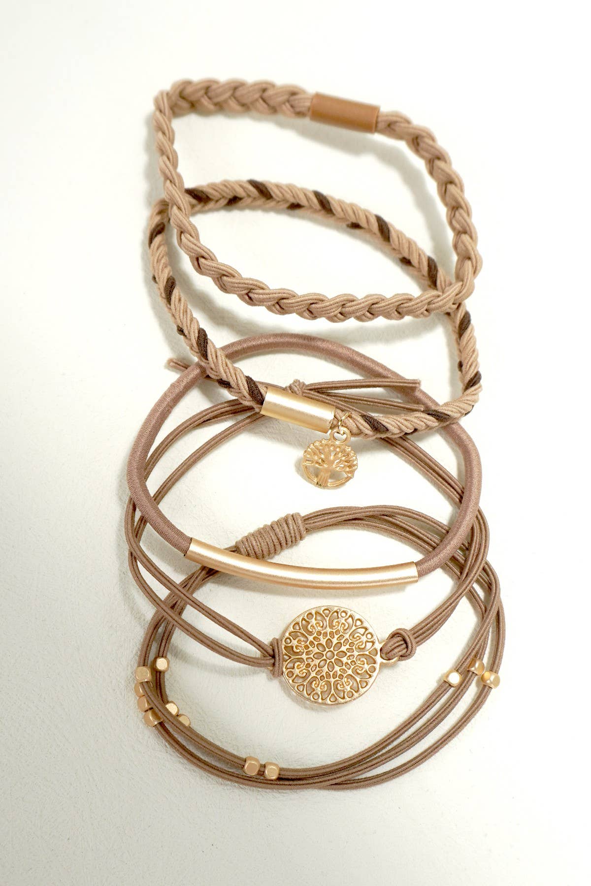 JOSSLYN by wall to wall - BOHO DUAL FUNCTION KNOT BRACELET HAIR TIES | 40BH100