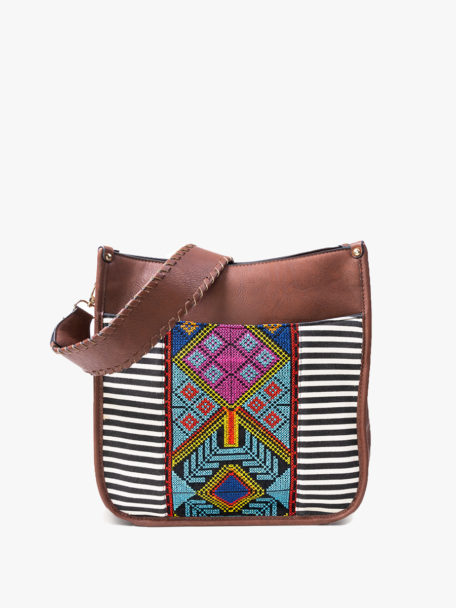 Jen & Co. - *SALE* M1977TRB Chloe Tribal Crossbody w/ Guitar Strap