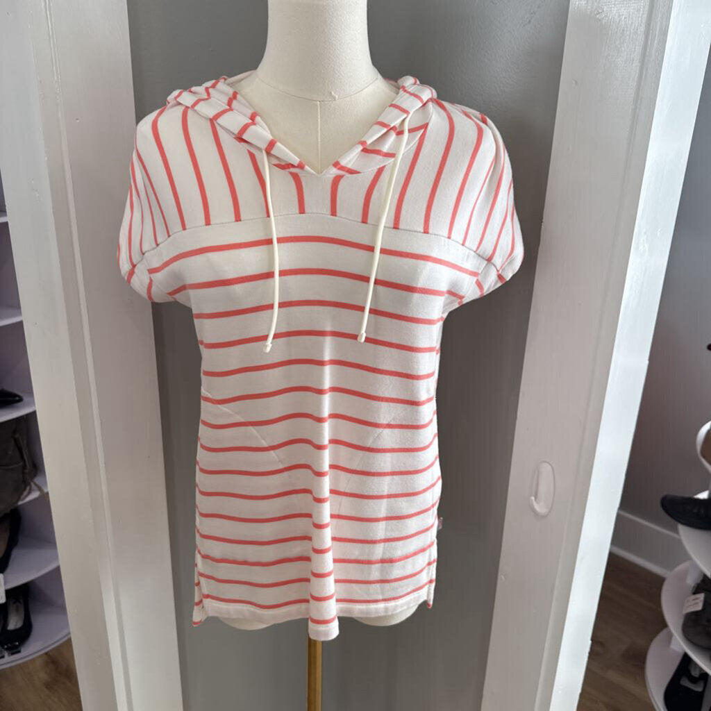 Cap Sleeve Striped Hoodie