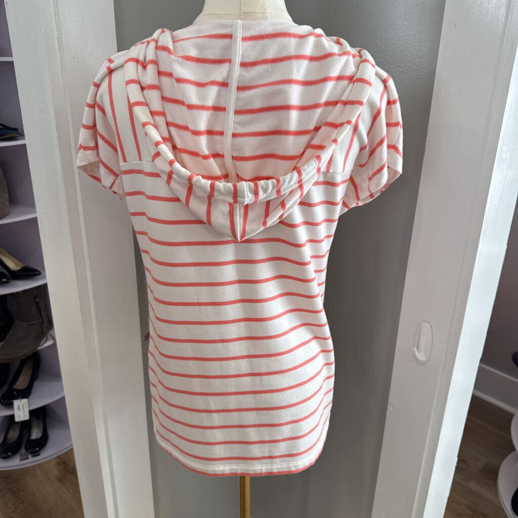 Cap Sleeve Striped Hoodie