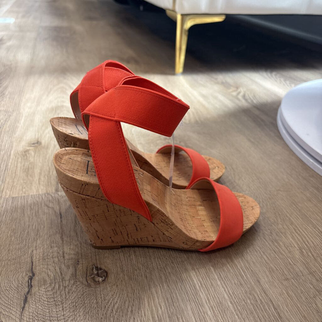 Cork wedge heel