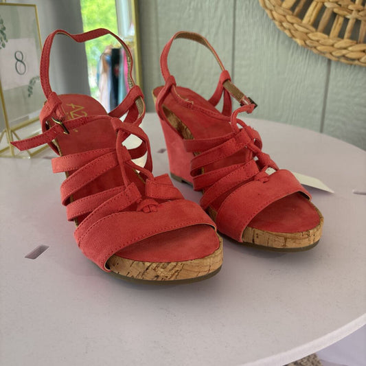 Suede heel sandal