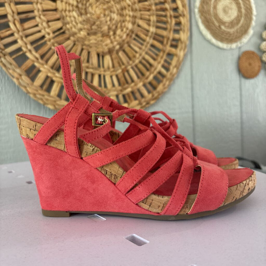 Suede heel sandal
