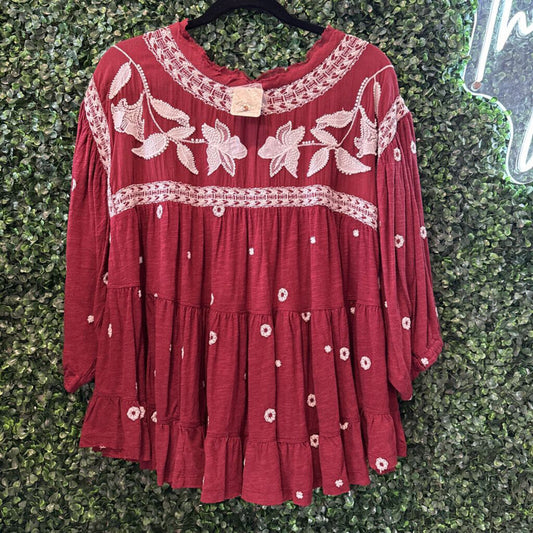 3/4 sleeve embroidered