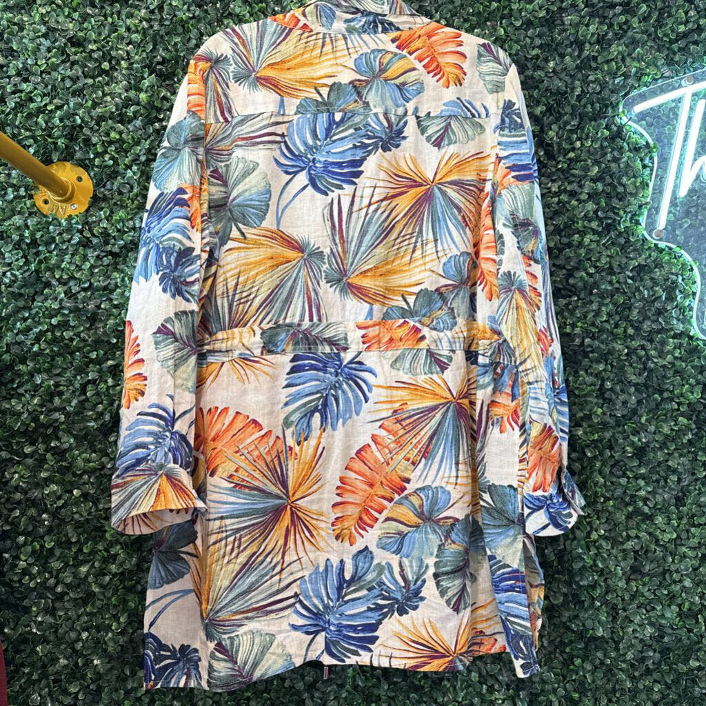 Chico's Long sleeve linen utility jacket summer