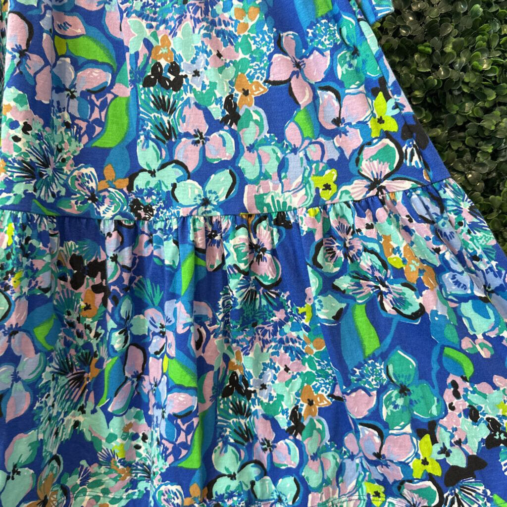 3/4 sleeve floral mid length