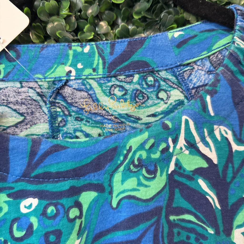 3/4 sleeve w/ leaf print