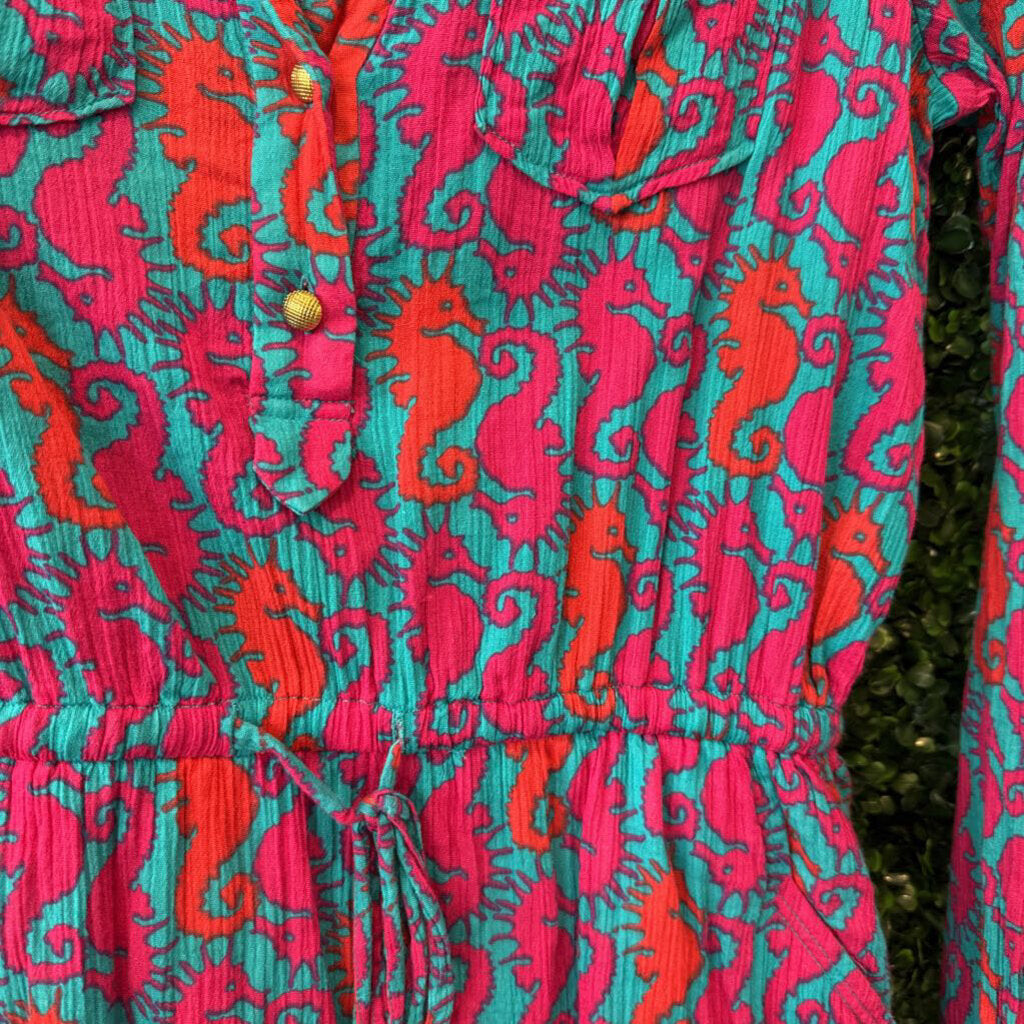 Long sleeve gauze w/ seahorse