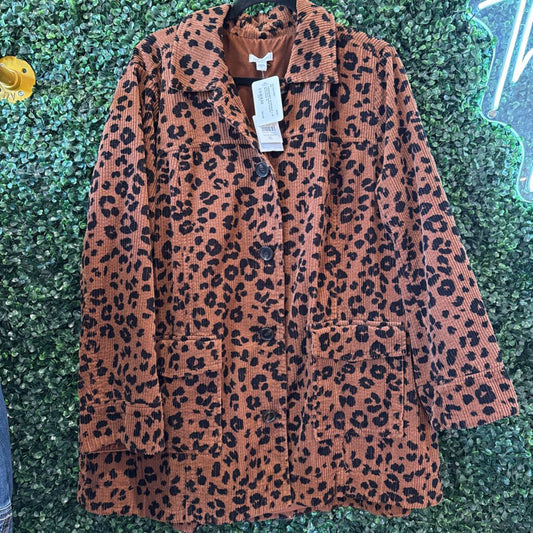 Long sleeve leopard corduroy