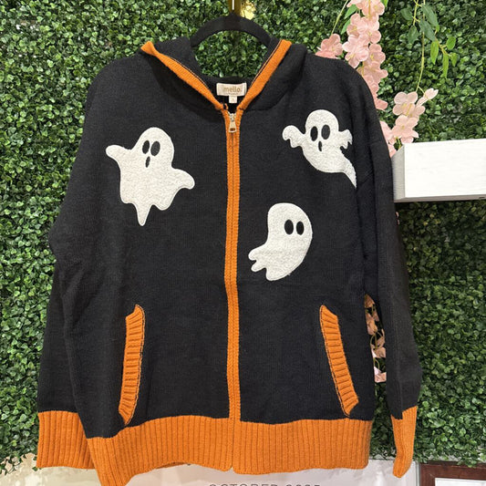 Halloween ghost zip up hoodie
