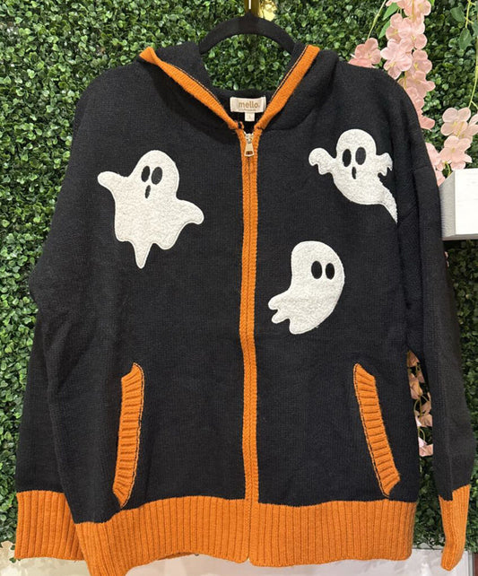 Halloween ghost zip up hoodie