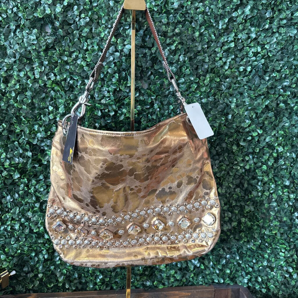 Leopard print bag w/ jewels