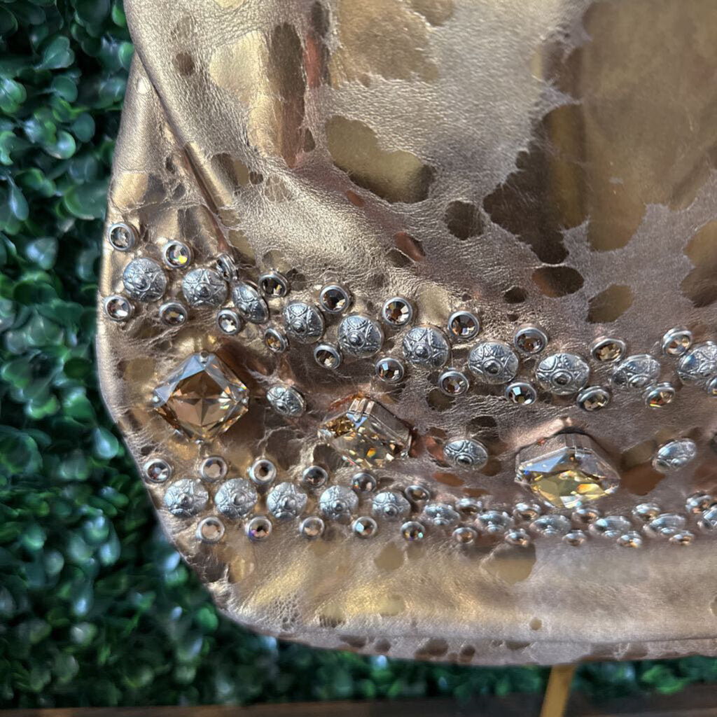 Leopard print bag w/ jewels