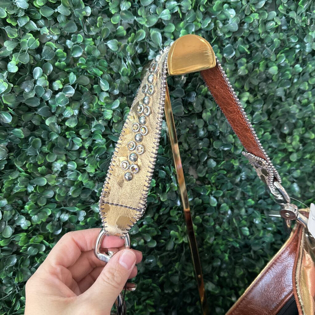 Leopard print bag w/ jewels