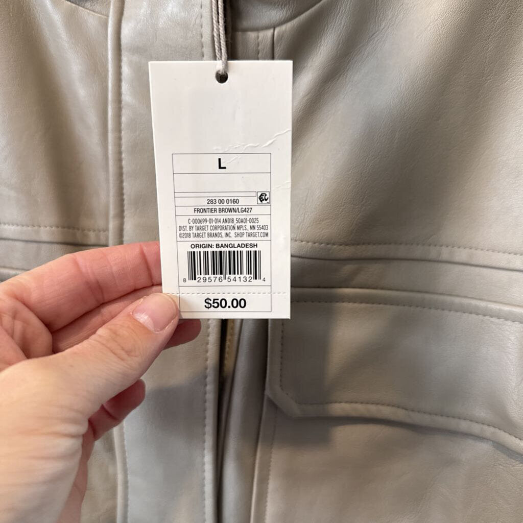 Pleather coat w/ belt