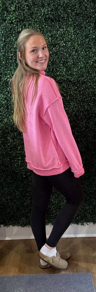 Reversible oversized mock neck
