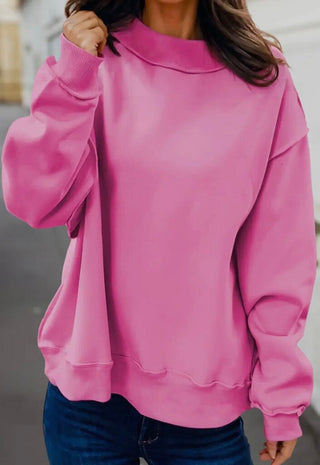 Reversible oversized mock neck