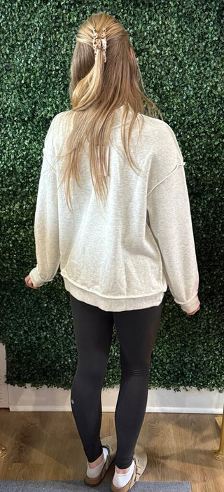 Reversible oversized mock neck