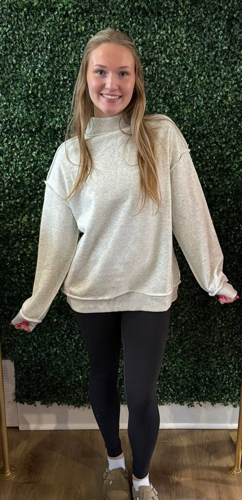Reversible oversized mock neck
