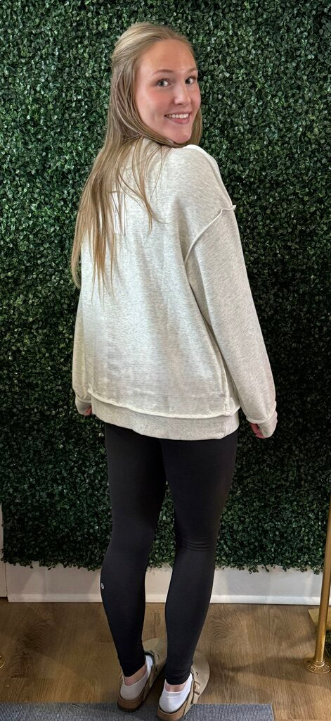 Reversible oversized mock neck