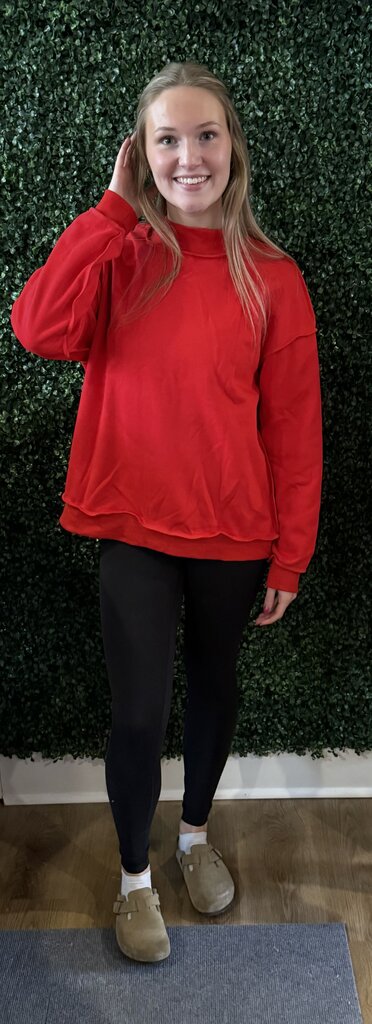 Reversible oversized mock neck