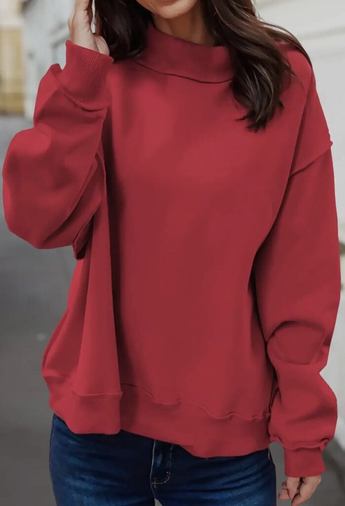 Reversible oversized mock neck