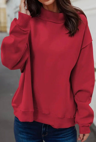 Reversible oversized mock neck