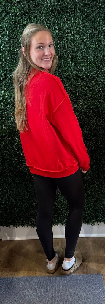 Reversible oversized mock neck